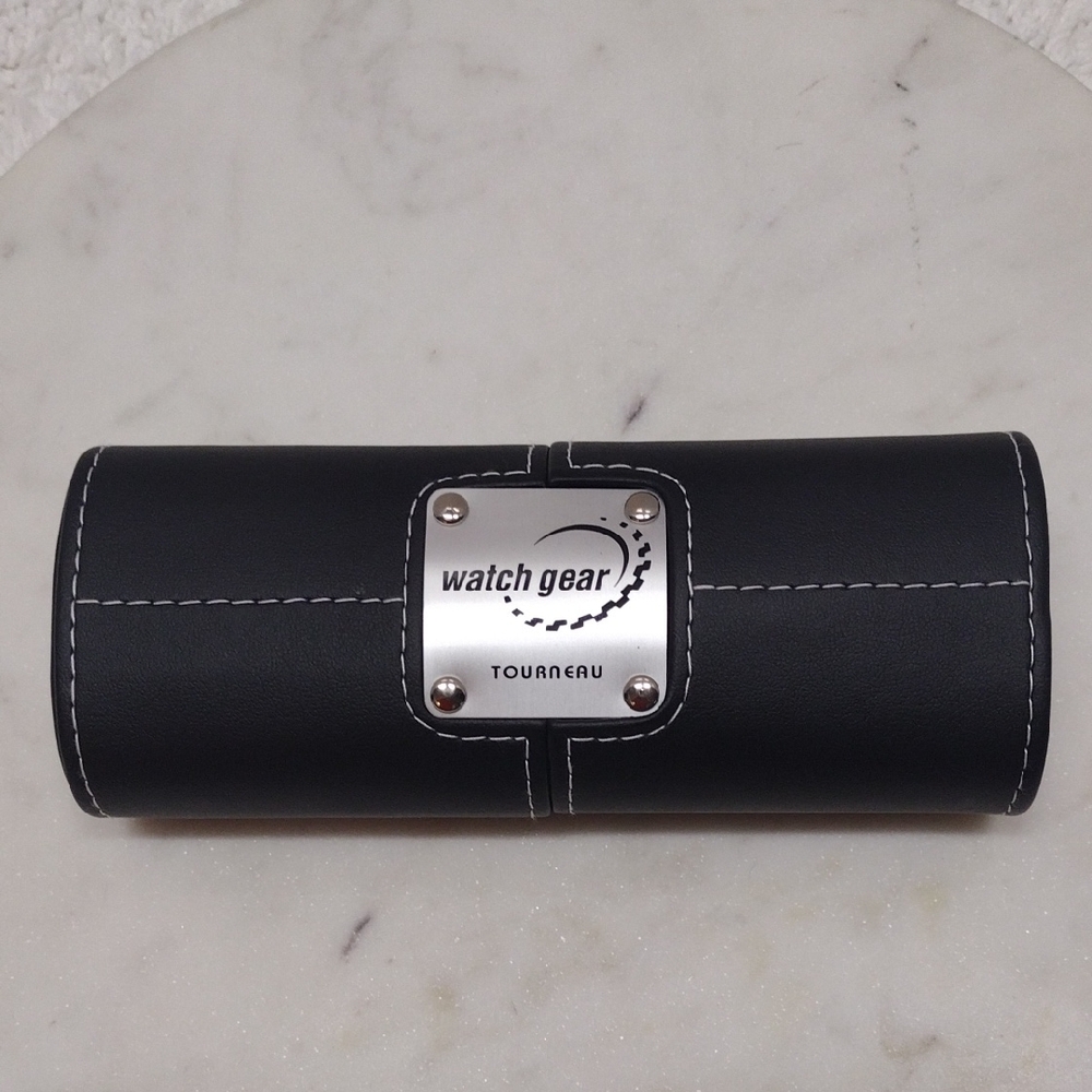 Black Leather Watch gear Tourneau Accessory Case Only #444
